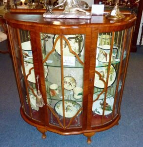 Art Deco Walnut half Round Cabinet